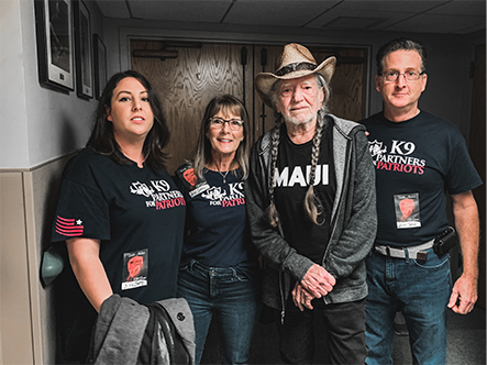 K9 Partners for Patriots Backstage with Willie Nelson