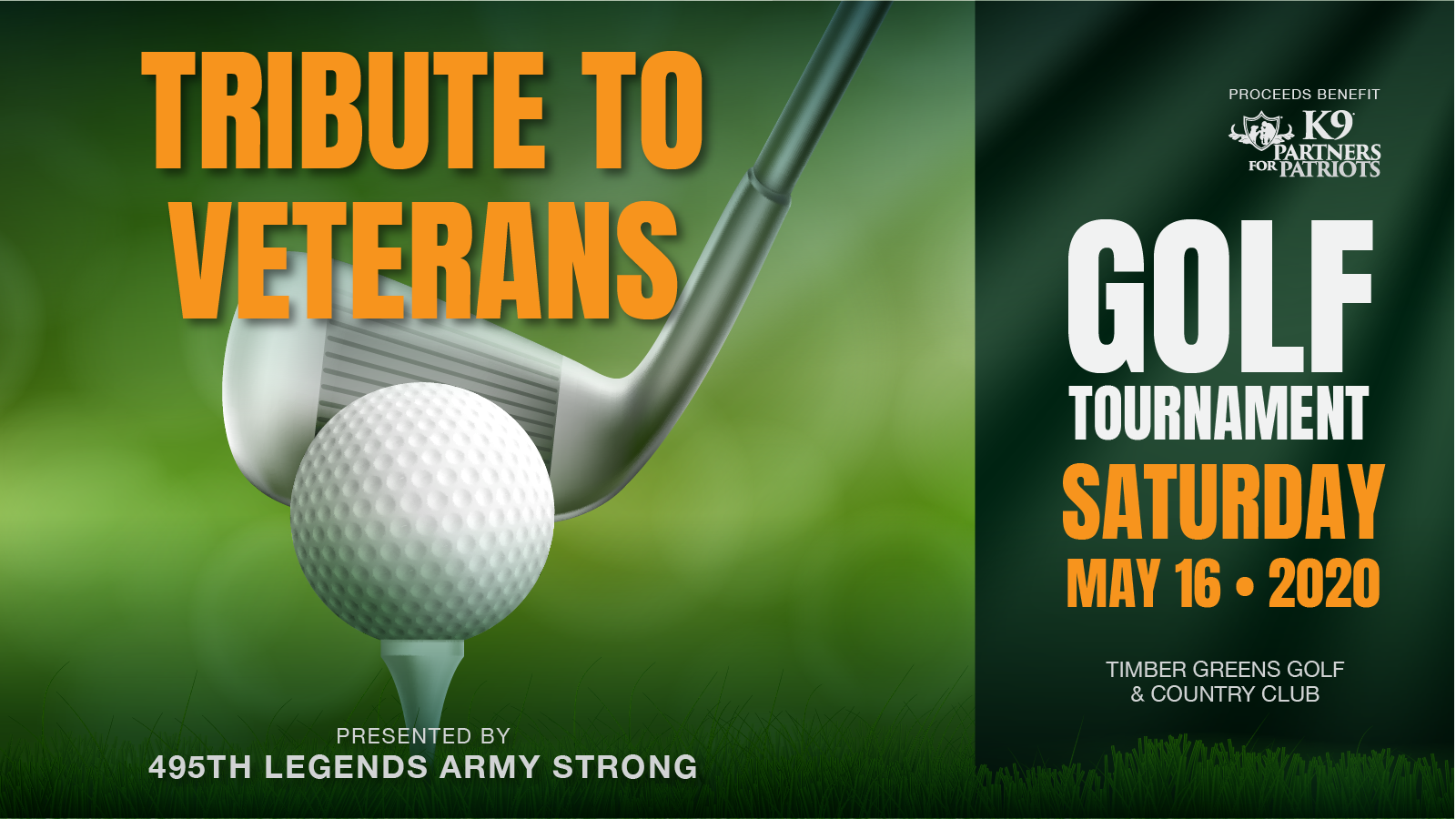 Golf Tournament Tribute to Veterans - PTSD Service Dogs for Veterans