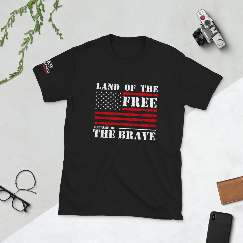 land of the free because of the brave shirt