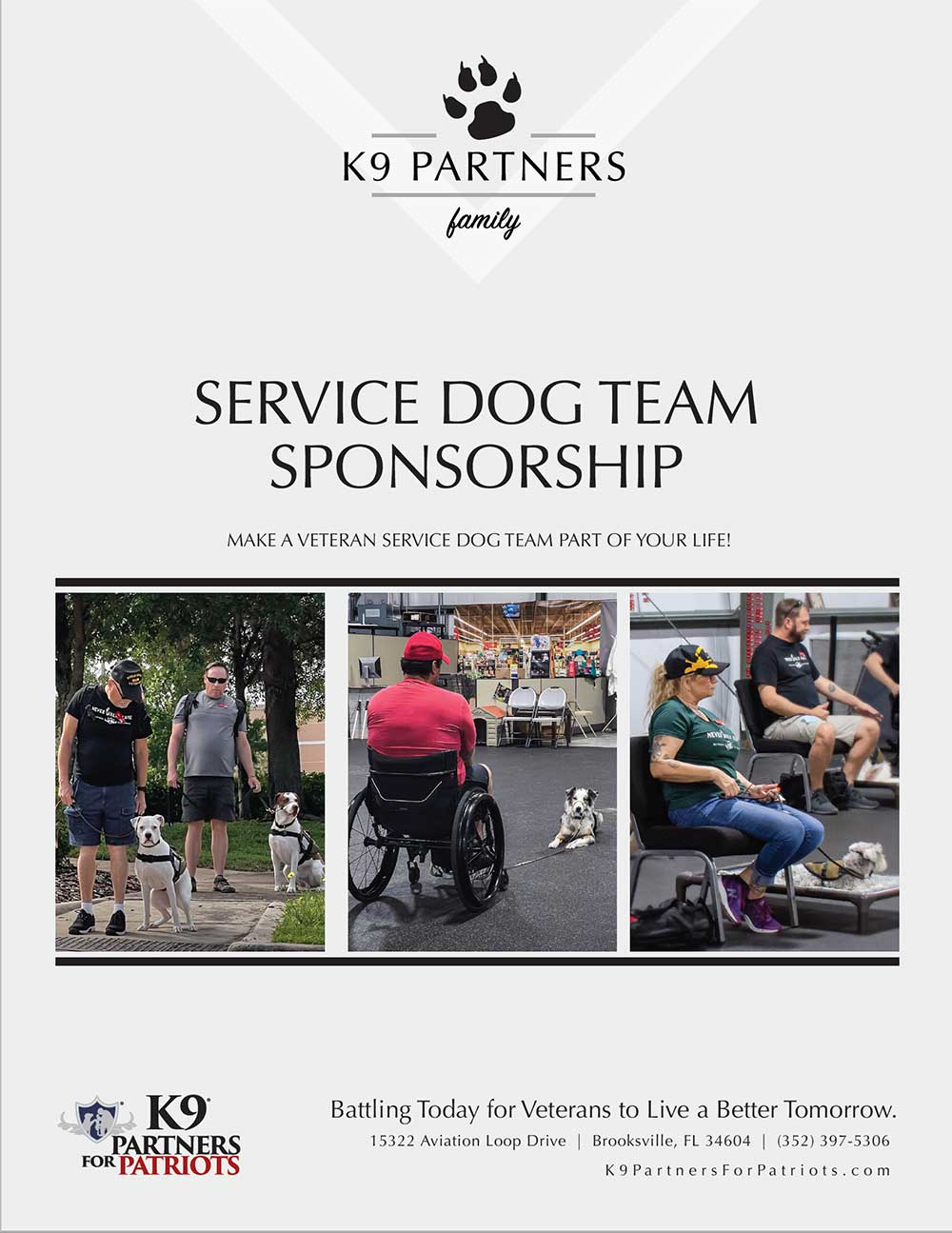 Service Dog Team Sponsorship Brochure