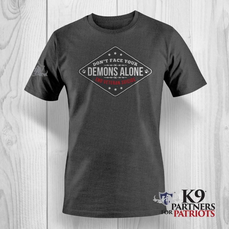 End Veteran Suicide - Demons Alone Dark Heather Shirt