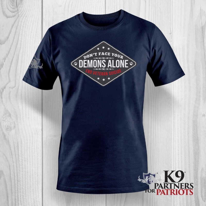 End Veteran Suicide - Demons Alone Navy Shirt