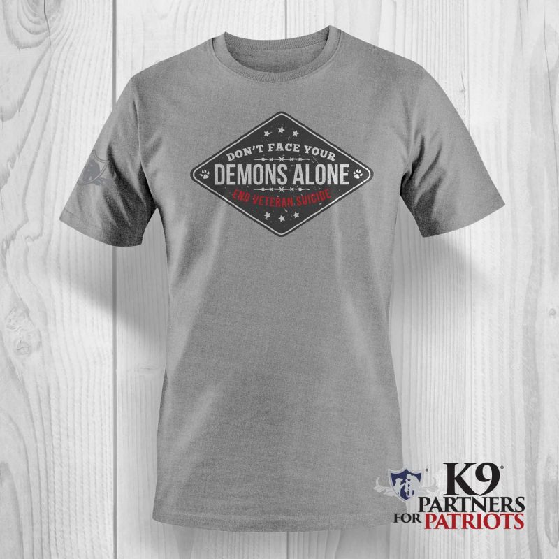 End Veteran Suicide - Demons Alone Sport Grey Shirt