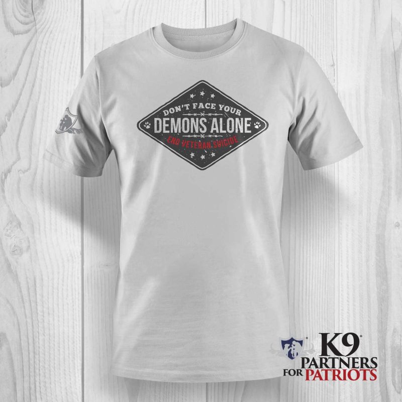 End Veteran Suicide - Demons Alone White Shirt