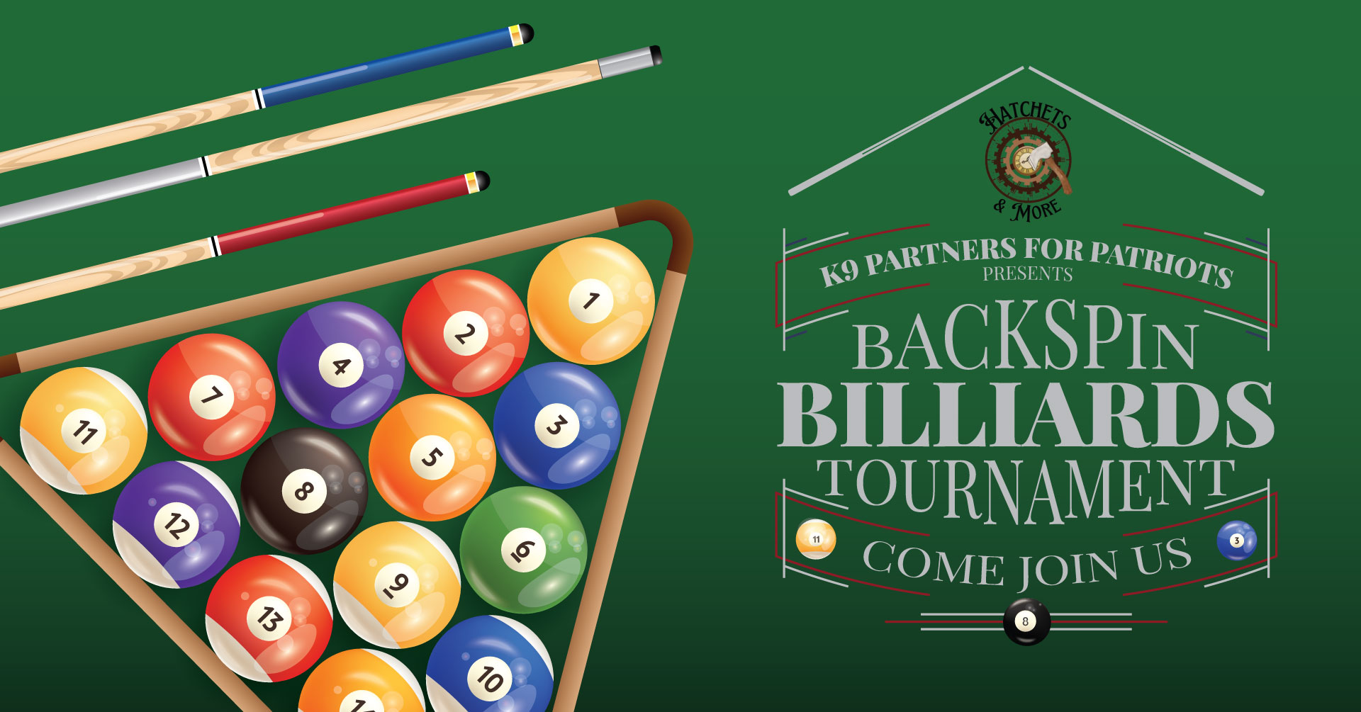 Backspin Billiards Tournament Fundraiser at Hatchets & More