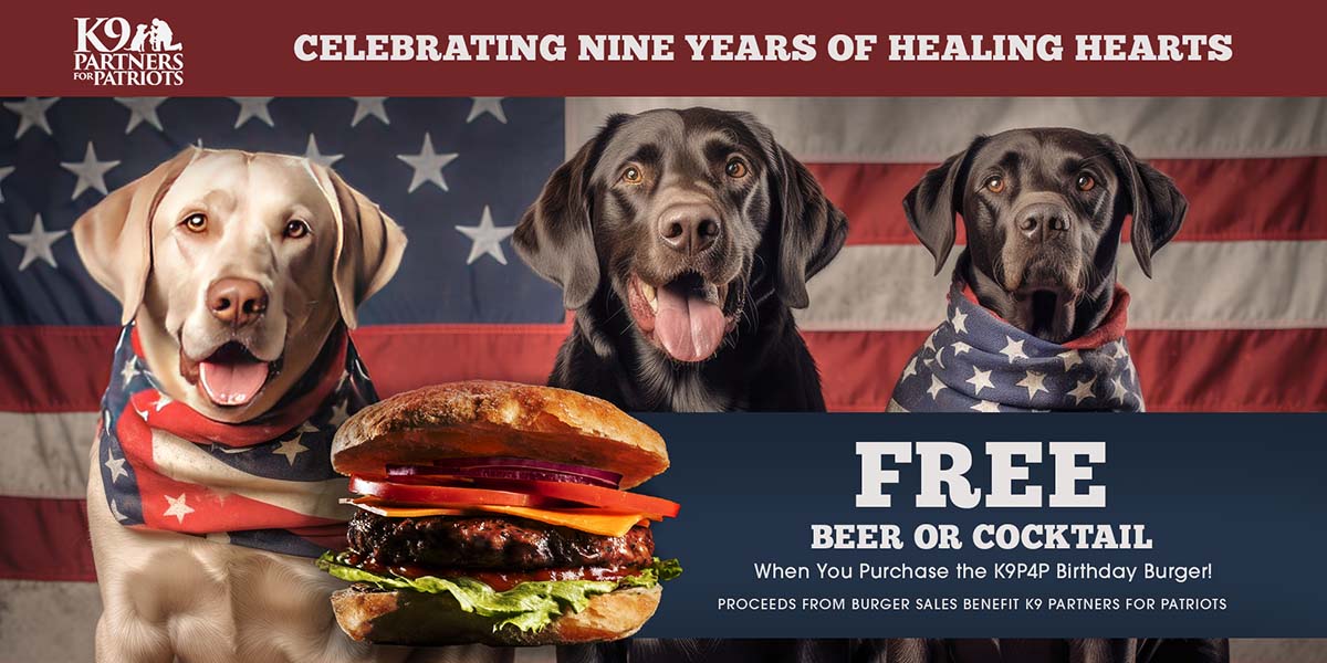 Pups for Patriots Birthday Burger Offer