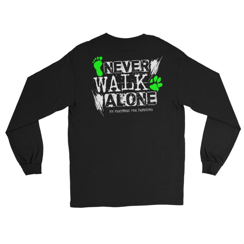 Never Walk Alone Long-Sleeve T-Shirt | K9 Partners for Patriots | S - 4XL - Image 5