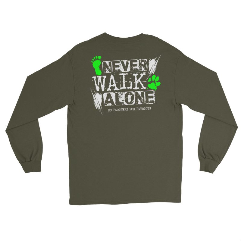 Never Walk Alone Long-Sleeve T-Shirt | K9 Partners for Patriots | S - 4XL - Image 9