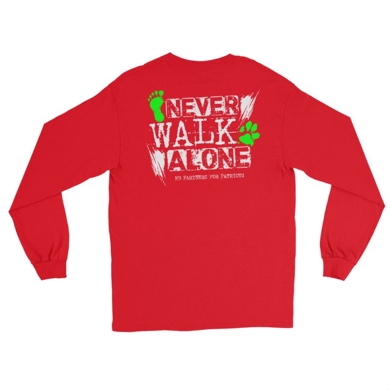 Never Walk Alone Long-Sleeve T-Shirt | K9 Partners for Patriots | S - 4XL - Image 7