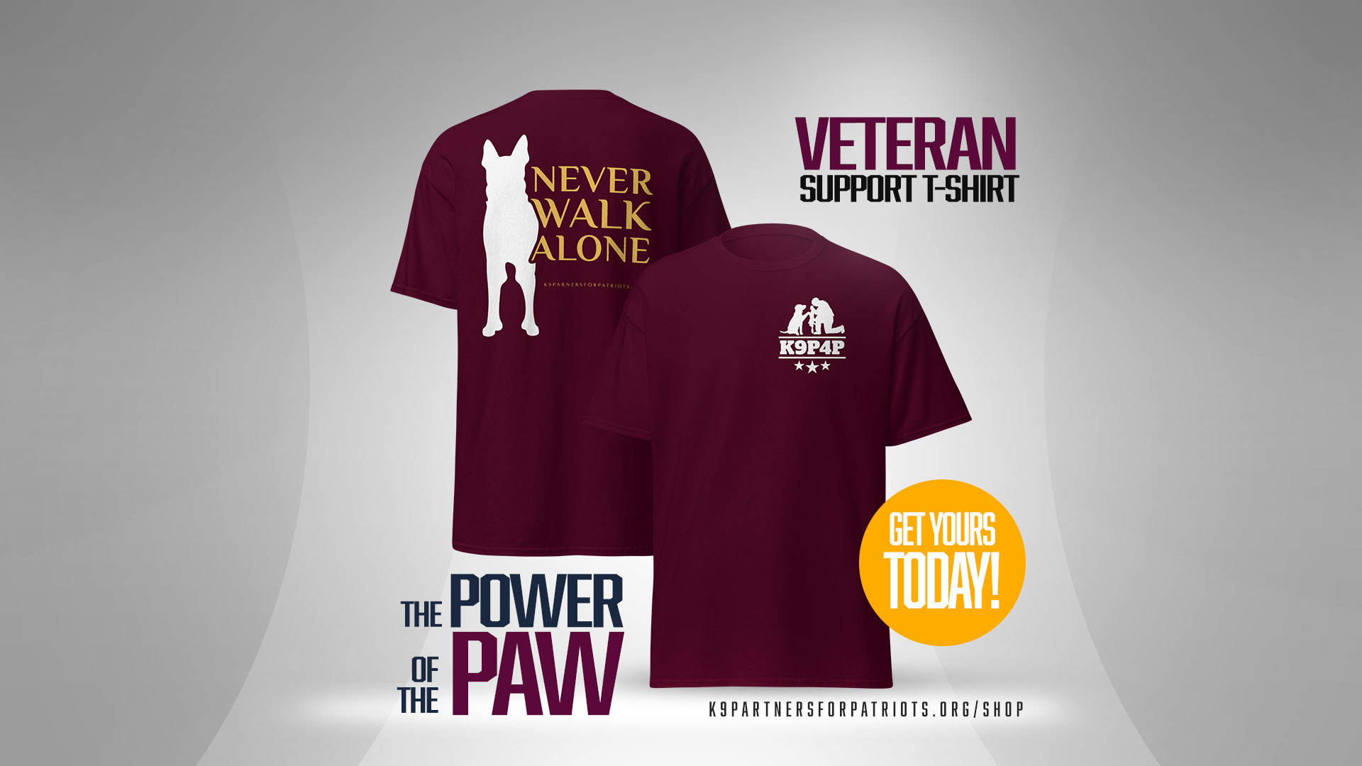 Never Walk Alone Veteran Support T-Shirt