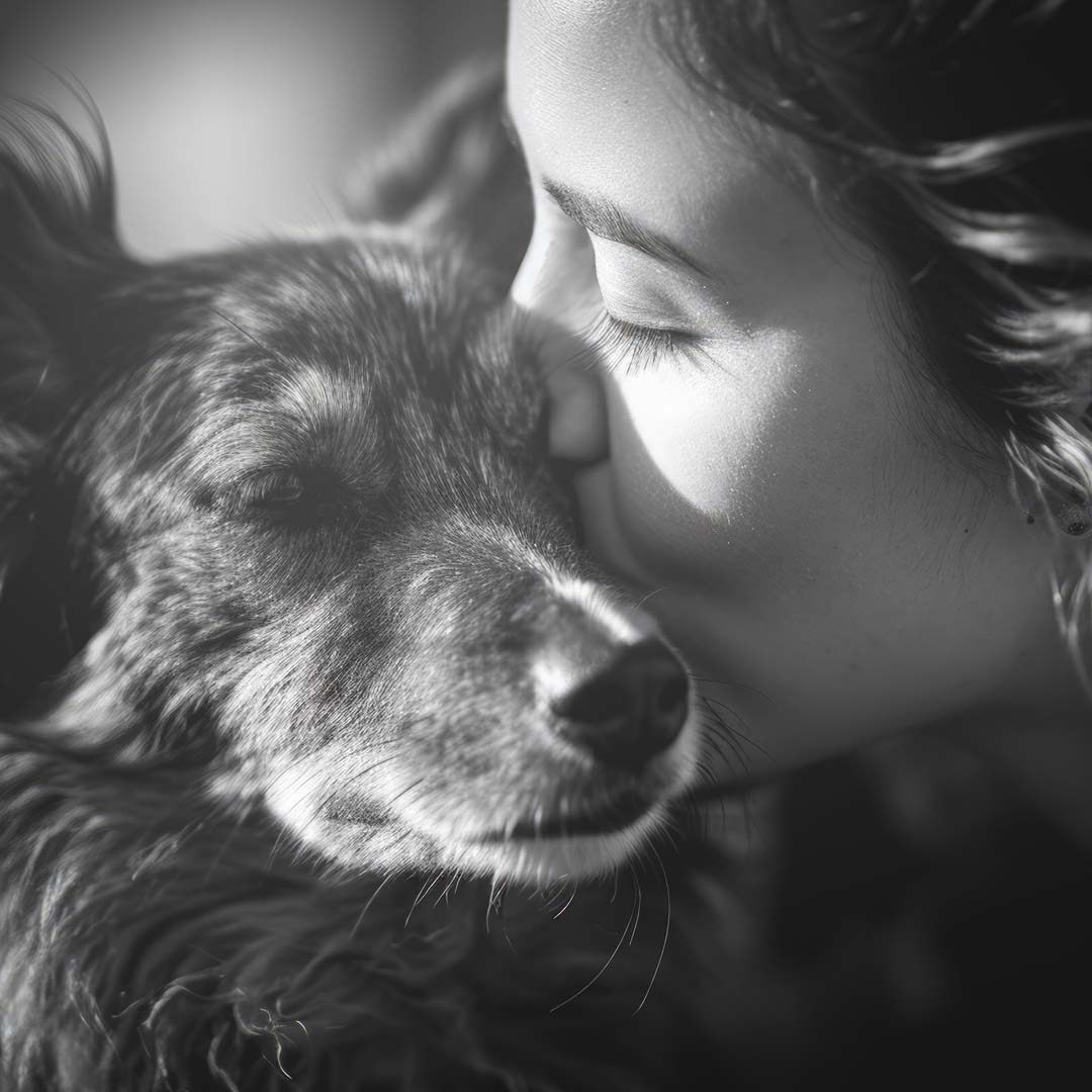 Female Kissing Dog Female Kissing Dog
