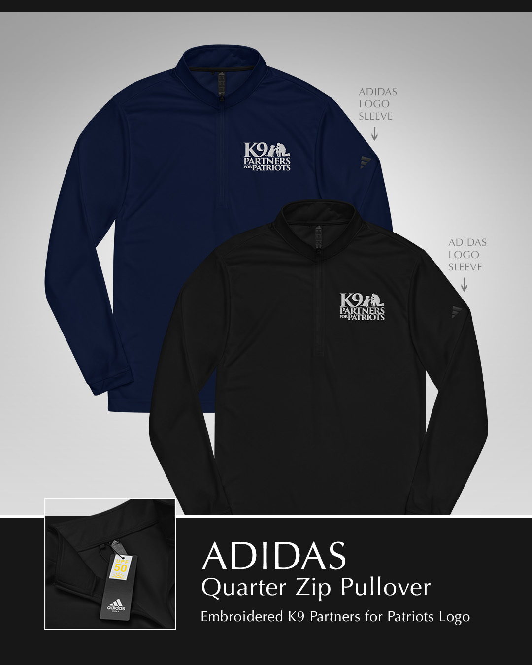 adidas Quarter Zip Pullover – K9 Partners for Patriots Embroidered Logo