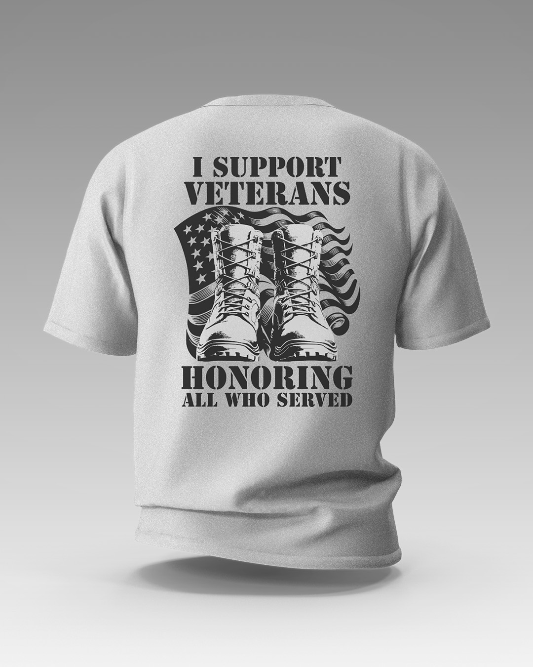 I Support Veterans Short Sleeve Tee - Back