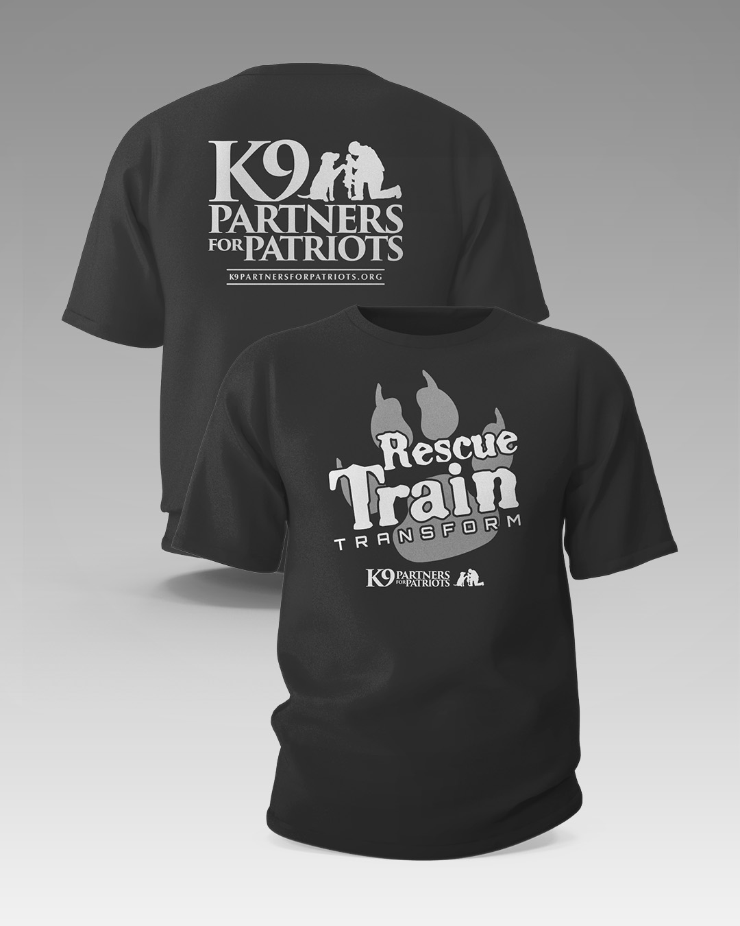 Rescue. Train. Transform. Short Sleeve Tee - Front and Back
