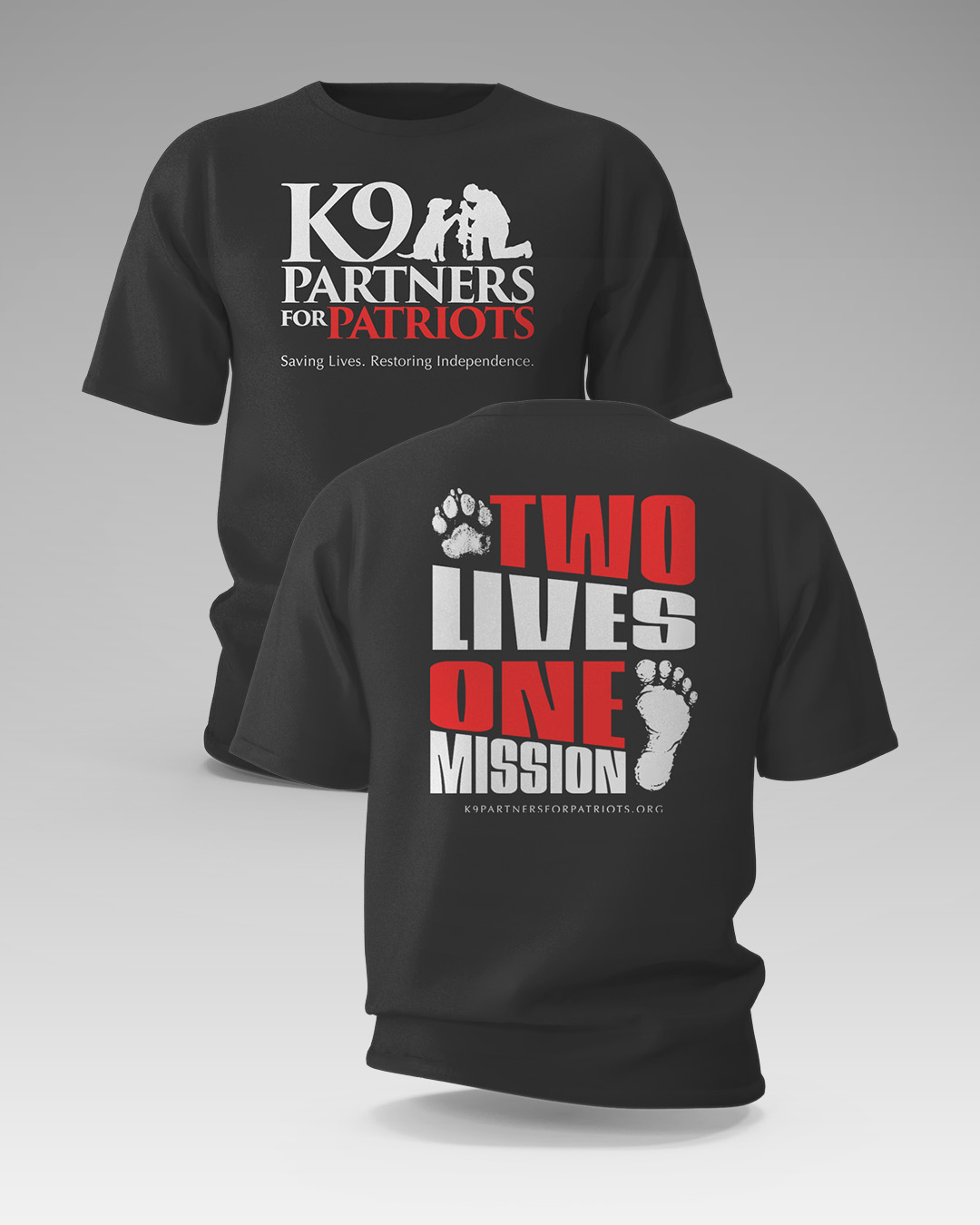 Two Lives. One Mission. Short Sleeve Tee - Front and Back
