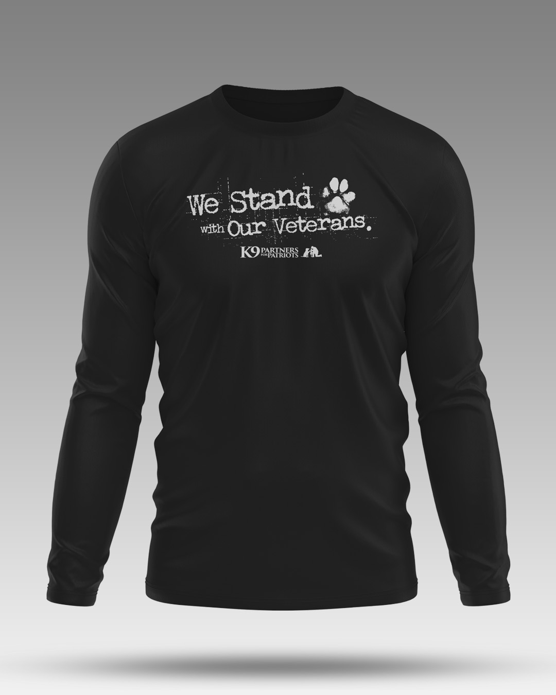 We Stand with Our Veterans - Long Sleeve Black Tee
