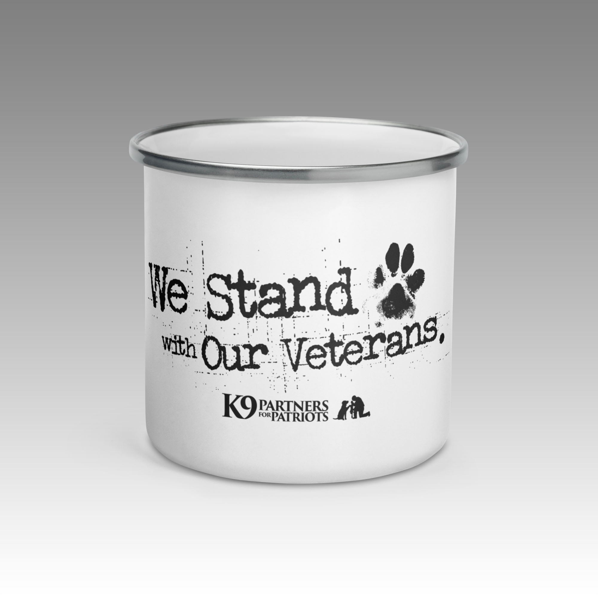 We Stand with Our Veterans Enamel Mug