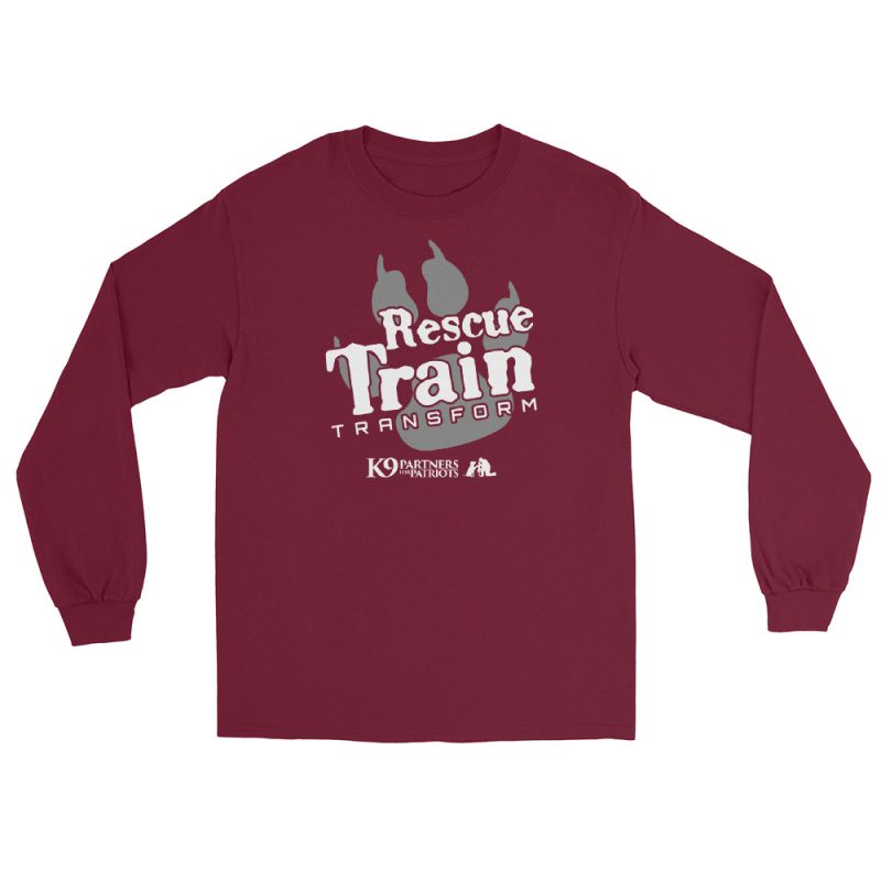 Rescue. Train. Transform. | K9 Partners for Patriots Awareness Long Sleeve Shirt - Image 9