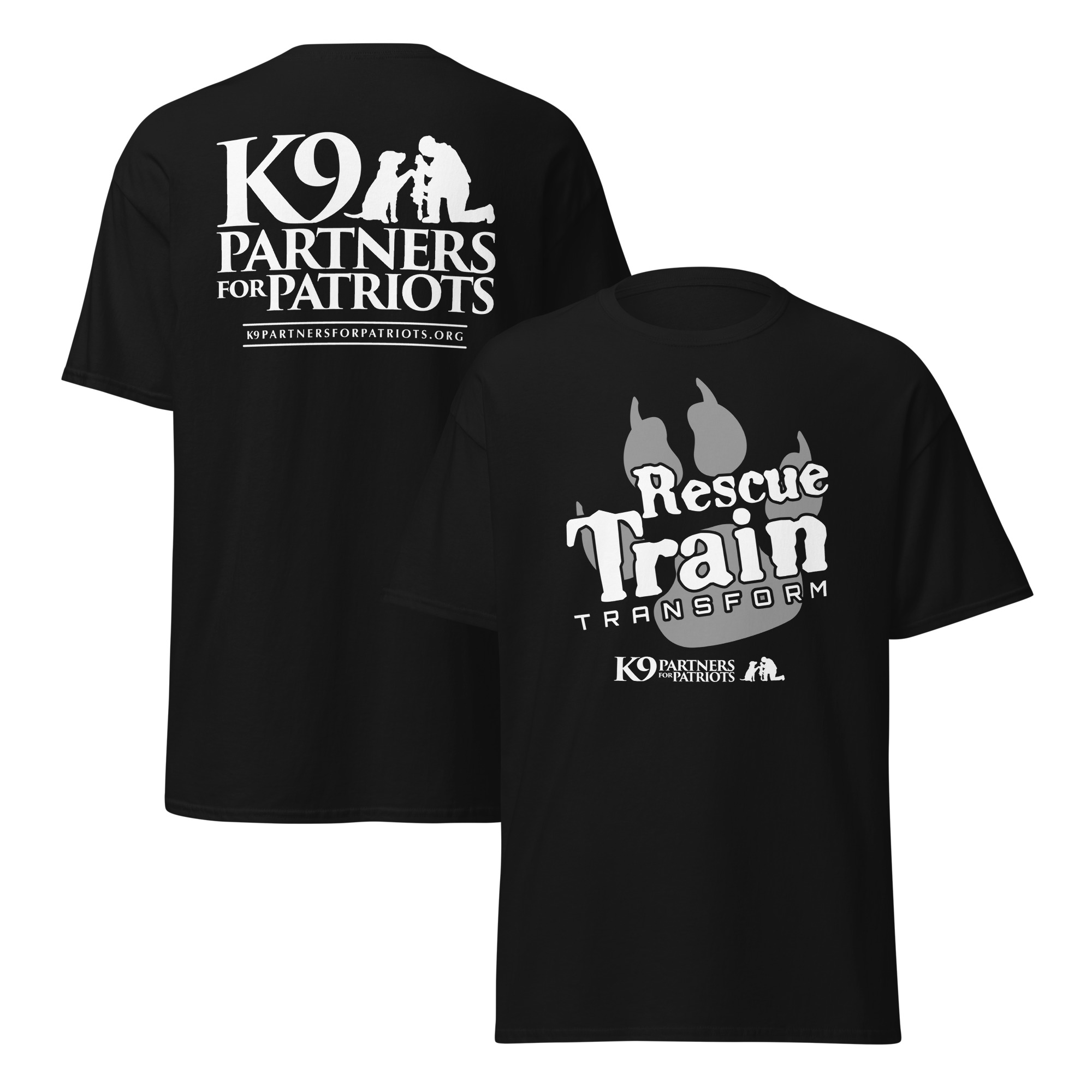Rescue. Train. Transform. | K9 Partners for Patriots Awareness Tee