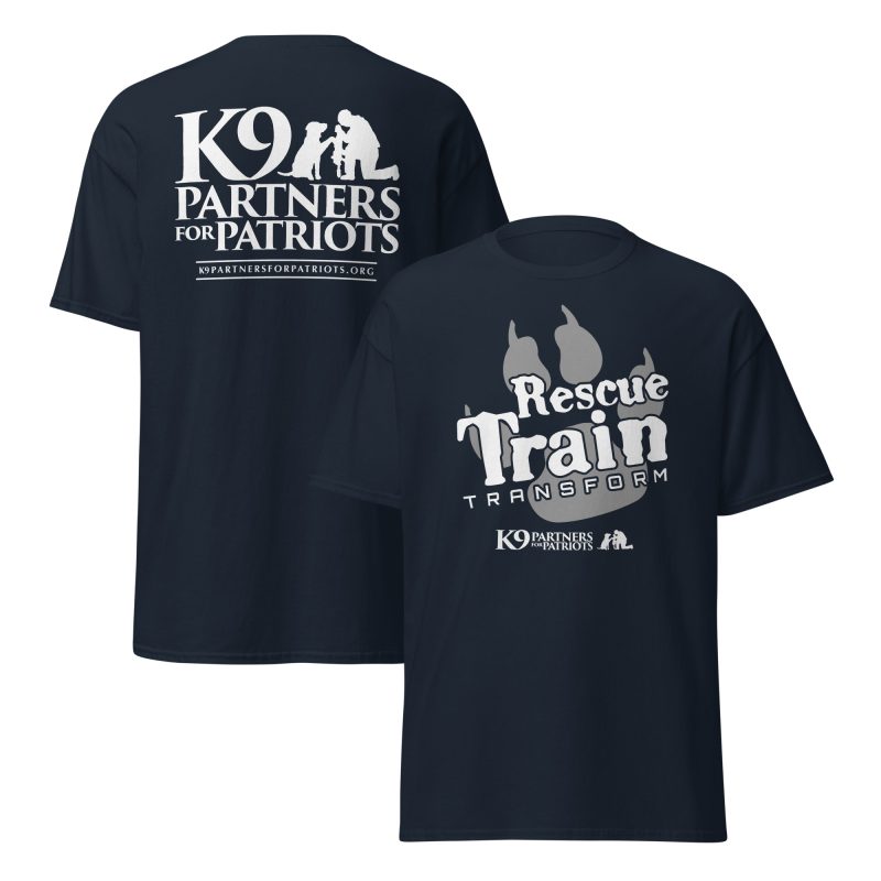 Rescue. Train. Transform. | K9 Partners for Patriots Awareness Tee - Image 2