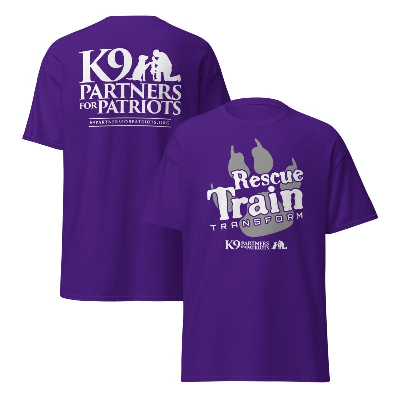 Rescue. Train. Transform. | K9 Partners for Patriots Awareness Tee - Image 3