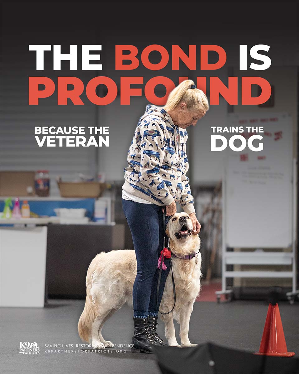 Female Veteran with Golden Retriever