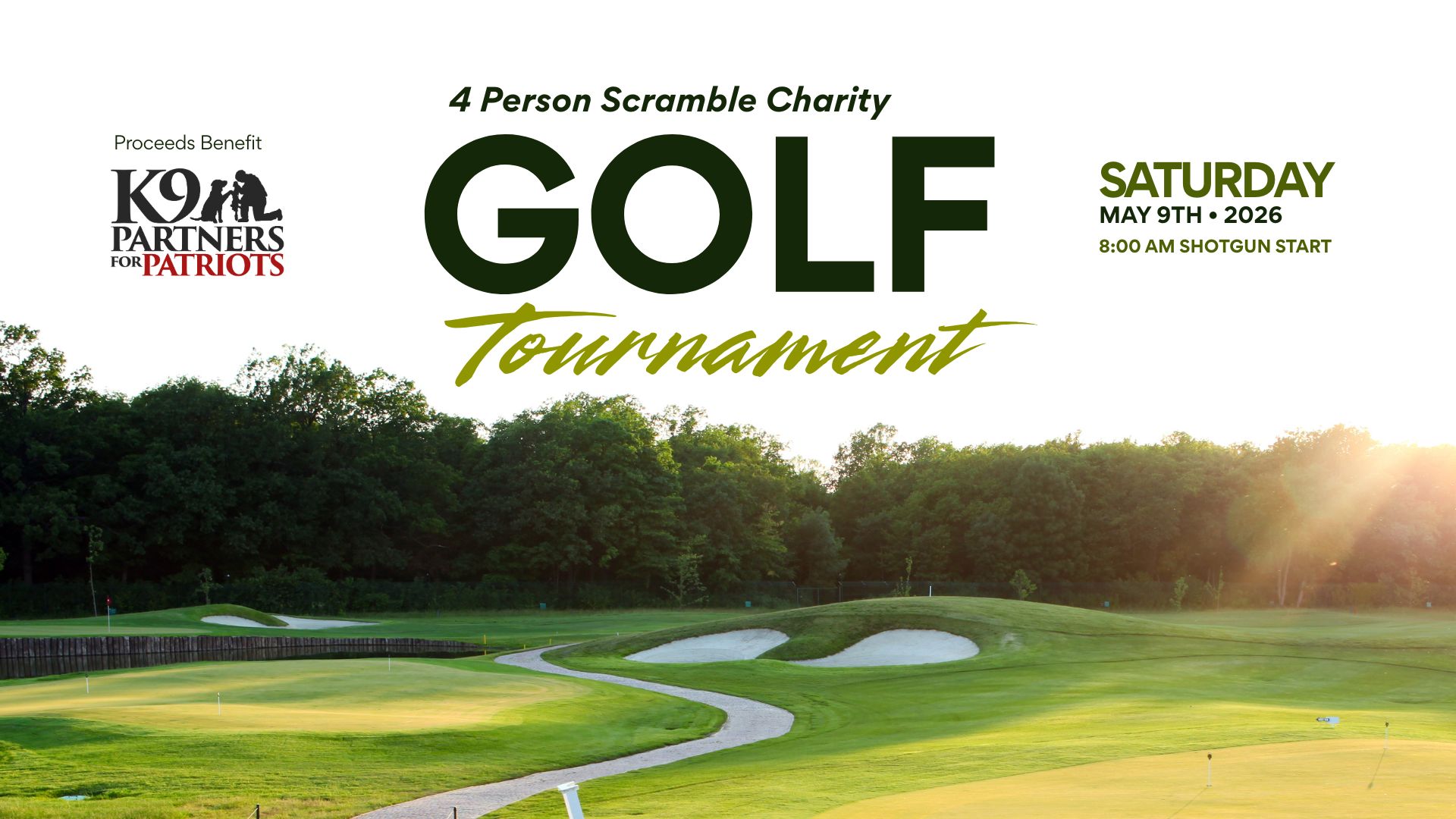 4-Person Scramble Golf Tournament benefiting K9 Partners for Patriots