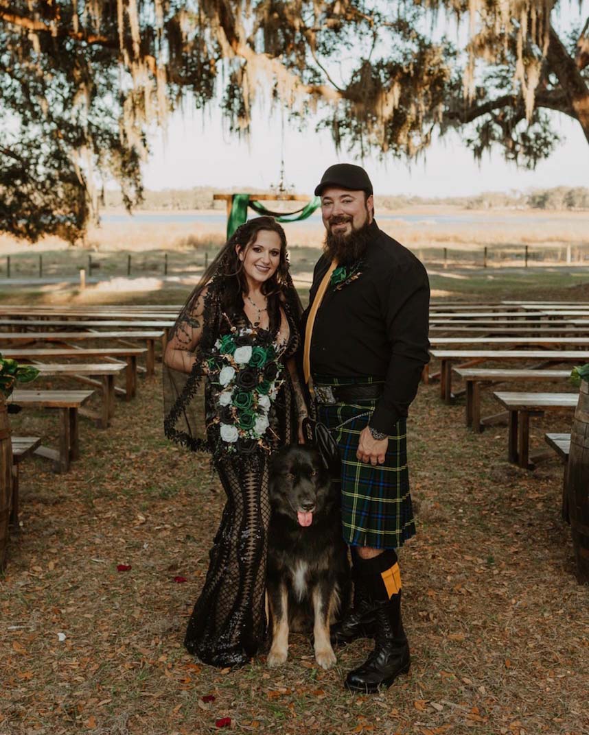 Holly, Husband, and Benji - Wedding Photo