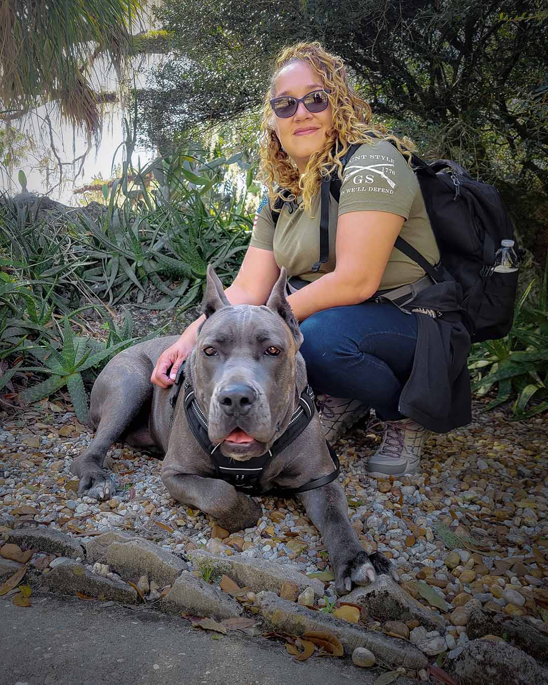 Army veteran, Giovanna and service dog, Storm