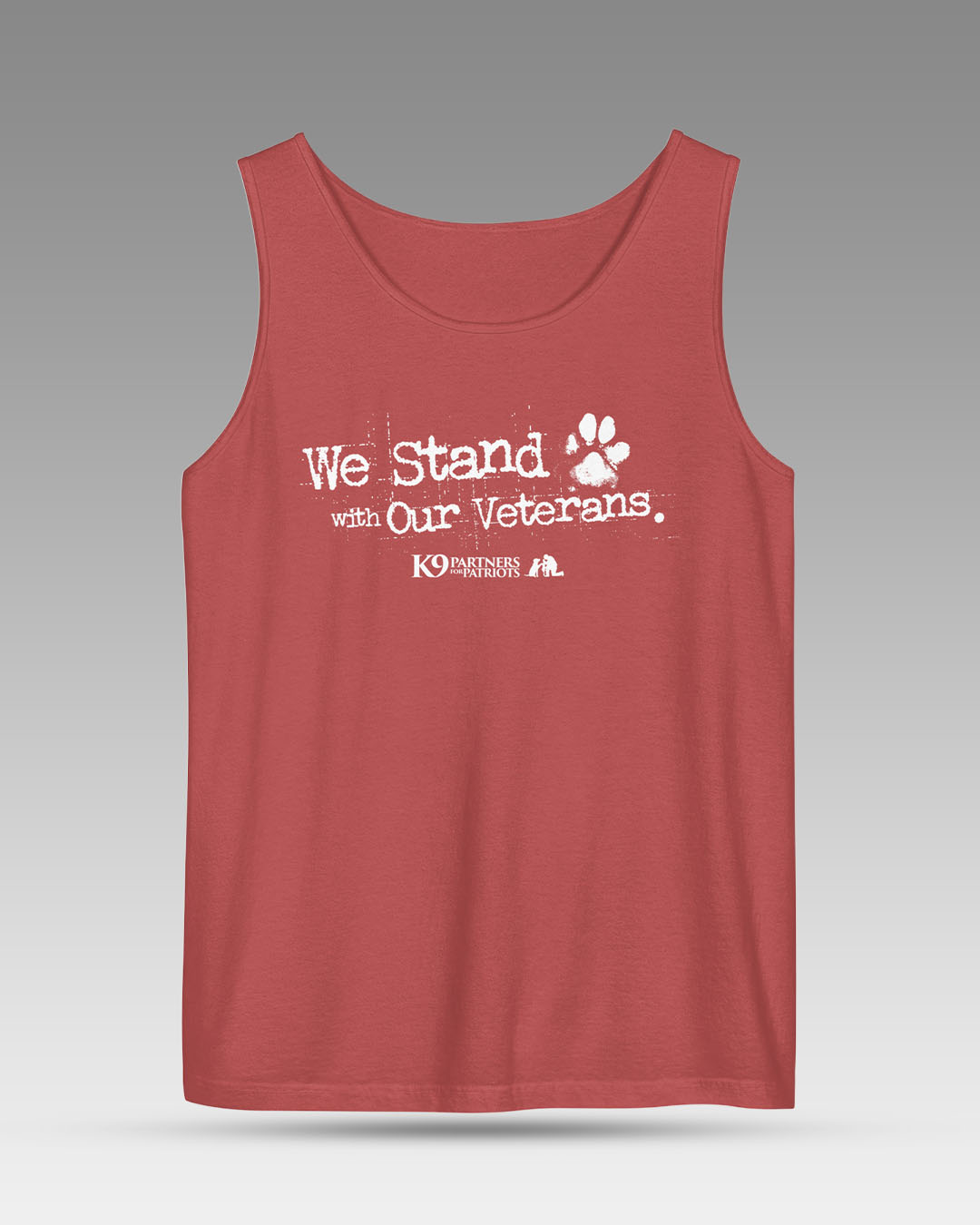 We Stand with Our Veterans Red Garment-Dyed Tank Top