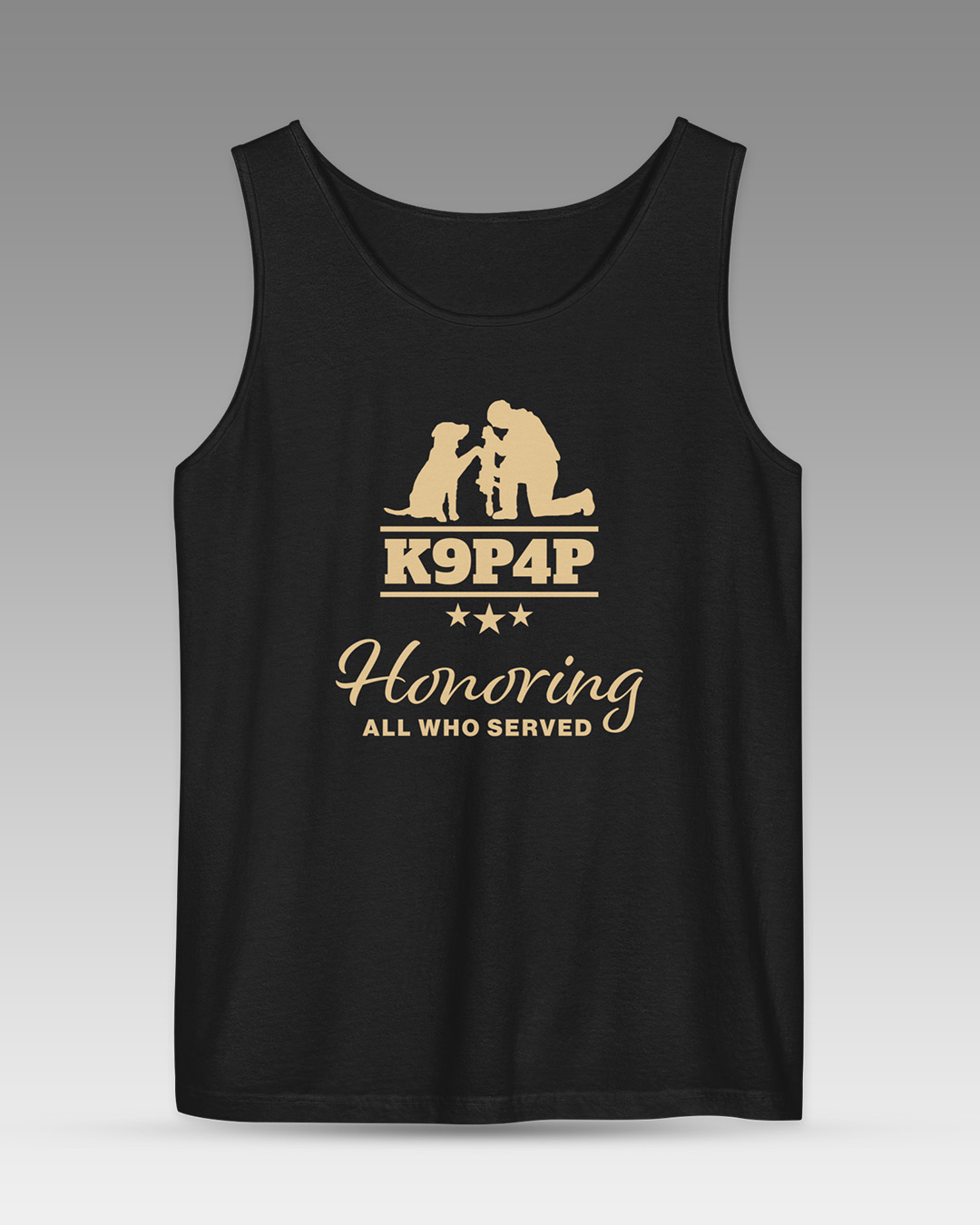 K9P4P Honoring All Who Served. Freedom Eagle Tank Top Front.