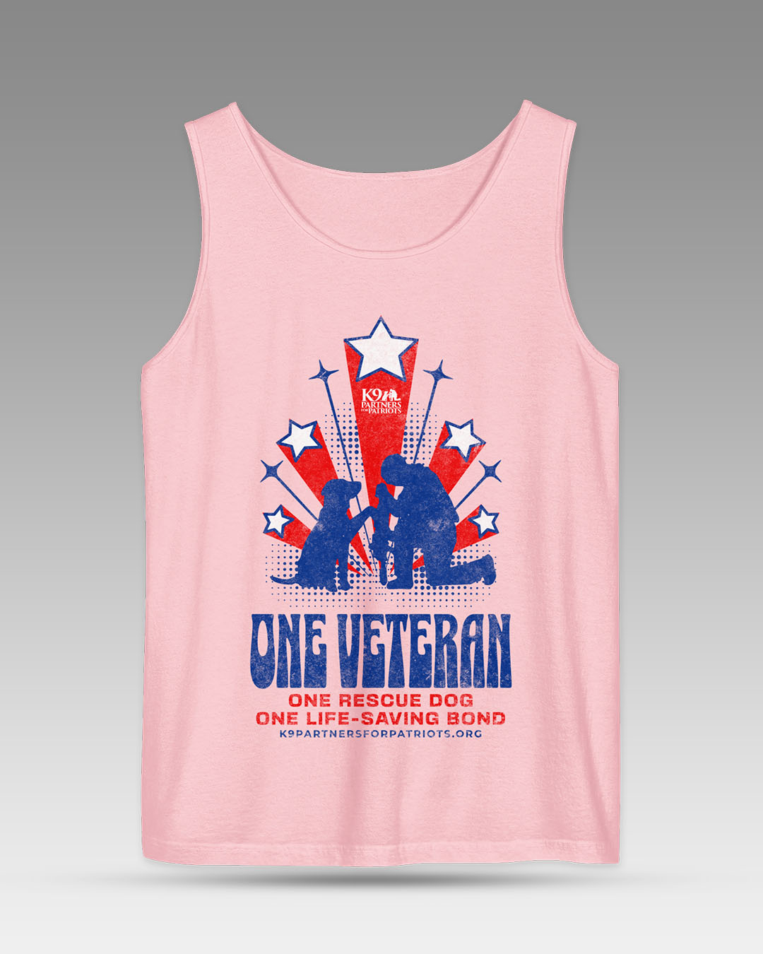 One Veteran. One Rescue Dog. One Life-Saving Bond Tank Top. BLOSSOM